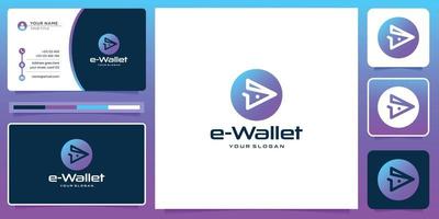 digital wallet modern logo design inspiration. gradient color, circle shape style and business card. vector
