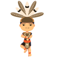 cute character of a Dayak boy png