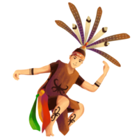 danse ethnique de la tribu dayak de l'île de kalimantan png