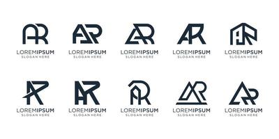 set of creative letter a and letter r design template. icons for business of consulting,technology. vector