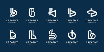 collection of abstract monogram b logo design template. symbol for business. mega bundle inspiration vector