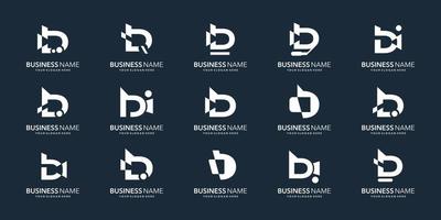 conjunto de plantilla de logotipos de letra b creativa. iconos para negocios digitales, tecnológicos, financieros, corporativos. vector