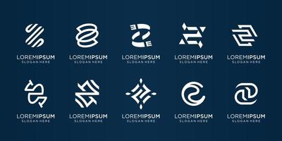 collection of monogram Z logo design. Creative initial Z letter mark, line art style, abstract. Premium vector