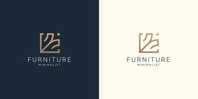 creative furniture design template. minimal concept line style for furniture logo inspiration vector