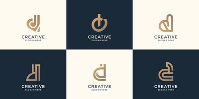 collection initial d abstract letter mark design for business company. inspiration initial design. vector