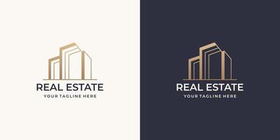 construcción de inspiración para el diseño del logotipo inmobiliario. vector premium