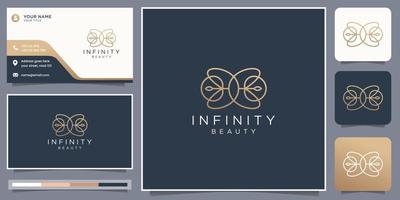creative of infinity beauty logo design with abstract linear design, balance shape, line art style. vector