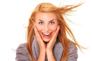Happy blond woman photo
