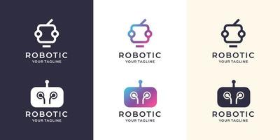 diseño de logotipo robótico en estilo moderno.vector premium vector