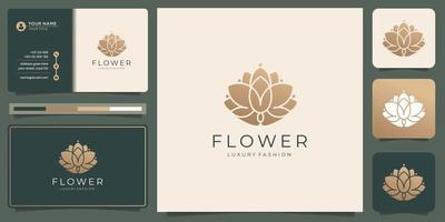 Feminine beauty flower. luxury design, concept, line art shape logo abstract gold rose. vector