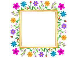 Summer Flower Frame Square Background png