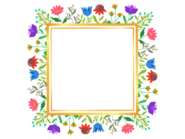 Summer Flower Square Frame Background png