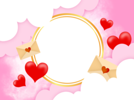 Valentine Circle Frame Background png