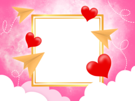 fondo de corazón de marco de san valentín png