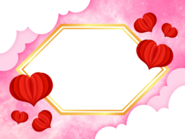 fondo de corazón de marco de san valentín png