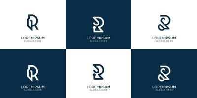 logotype modern r logo template.set collection letter r concept for business of company, technology. vector