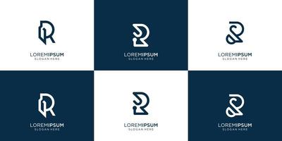 logotipo moderno r logo template.set colección carta r concepto para negocios de empresa, tecnología. vector