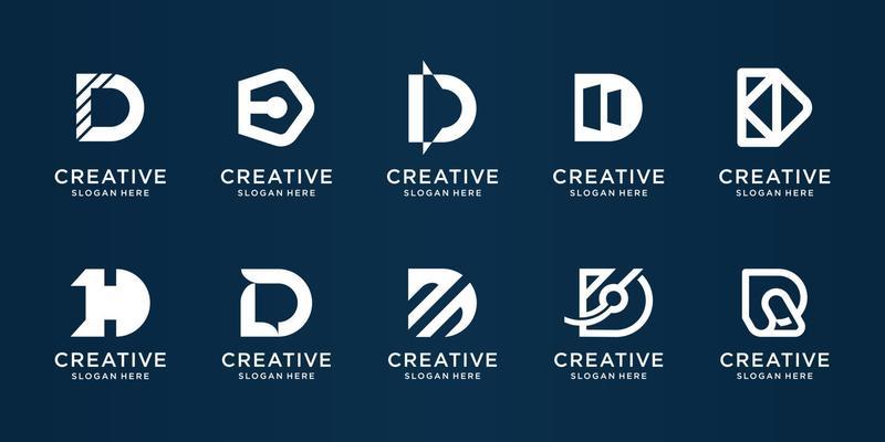 set of creative d logo design monogram collection. initial letter for business of company,finance.
