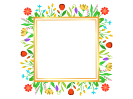 Summer Flower Frame Square Background png