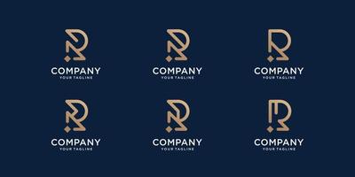 set monogram gold letter R design inspiration.logotype initial for company,identity,corporate vector