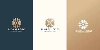 creativo de diseño de logotipo de palma abstracto con concepto de círculo, arte de línea minimalista y tarjeta de visita. vector