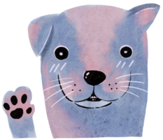 Say hi puppy in watercolor style. png