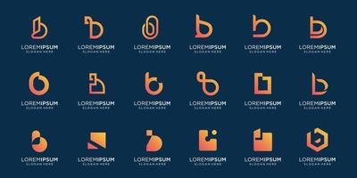letter b gradient logo collection design template. premium vector