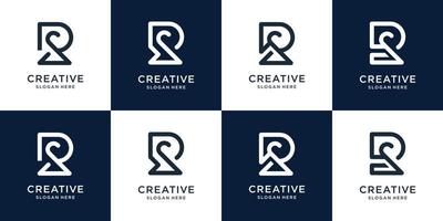 set of creative r logo minimalist design. abstract concept initial r logo for your business company. vector
