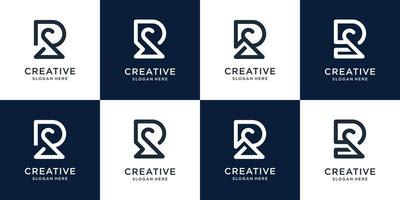 set of creative r logo minimalist design. abstract concept initial r logo for your business company. vector