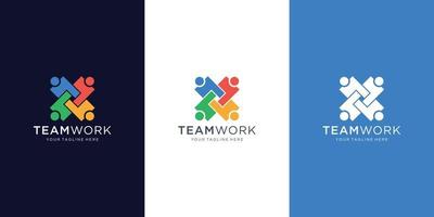 creative Abstract people logo vector design represents teamwork, diversity,signs and symbols people.