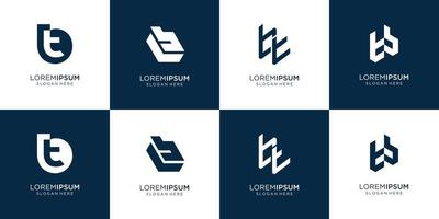 plantilla de logotipo de letra b inicial creativa y letra t.icono para negocios de lujo, elegante, abstracto. vector