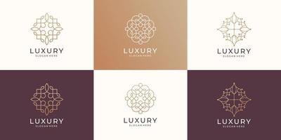 collection luxury beauty minimalist logo line art style. icon for salon,cosmetic,fashion, skin care. vector