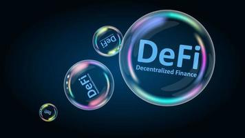 DeFi decentralized finance is a bubble. The financial pyramid will burst soon and destroyed. Vector EPS10.