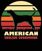 diseño de camisetas de coonhound inglés americano vector