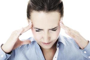 Woman with migraine photo