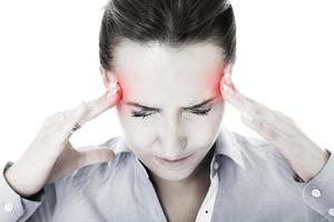 Woman with migraine photo