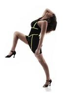 Woman with dancing pose photo