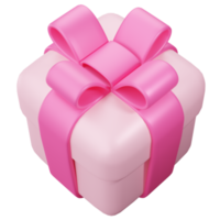 caja de regalo rosa. caja de regalo linda 3d png