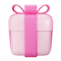 caja de regalo rosa. caja de regalo linda 3d png