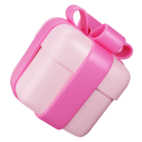 caja de regalo rosa. caja de regalo linda 3d png