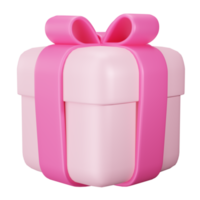 roze geschenk doos. 3d schattig geschenk doos png