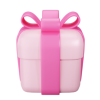 rosa regalo scatola. 3d carino regalo scatola png
