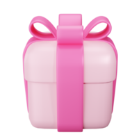 caja de regalo rosa. caja de regalo linda 3d png