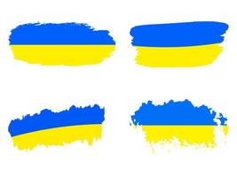 Set of Ukrainian flags vector