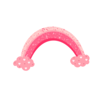 Pink Rainbow. Valentines Rainbow. Illustration. png