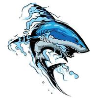 Danger shark jaws vector illustration