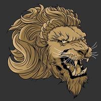 Ilustración de vector de cabeza de león enojado