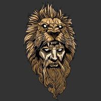 Man with lion mask vector