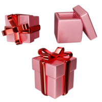 Gift boxes different view 3D illustration png