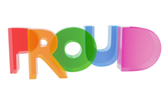 Lettering in LGBT colors proud 3D illustration png